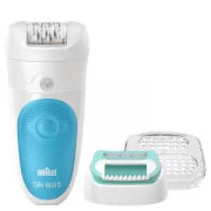 image of Braun Silk-epil 5-511 Wet & Dry Epilator - White/Blue