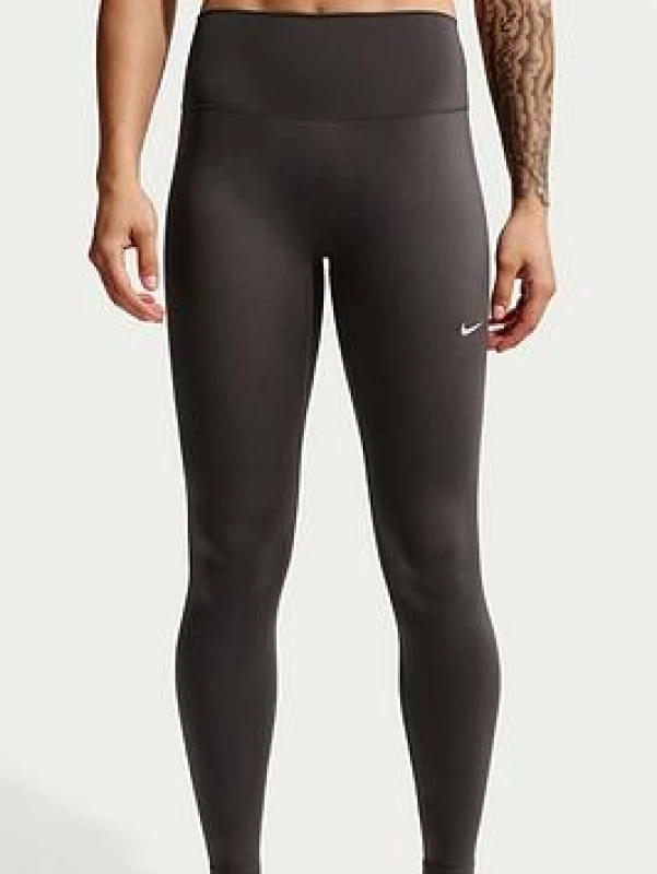 Image of Nike One Seamless Front High-Waisted Leggings Womens - Grey Female 14