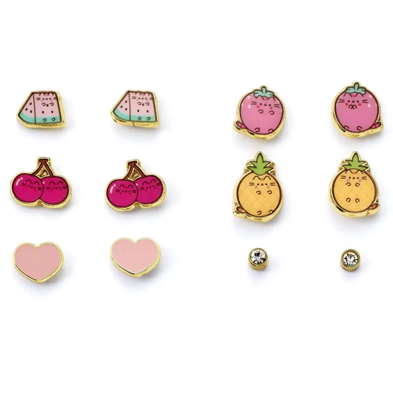 Image of The Carat Shop Earrings The Carat Shop Pusheen (x6) Rose Unisex TU