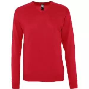 Image of SOLS Mens Galaxy V Neck Sweater (3XL) (Red)