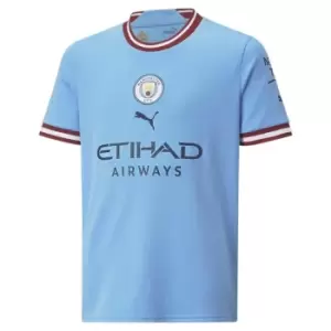 Image of Puma Manchester City FC Home Shirt 2022 2023 Junior Boys - Blue