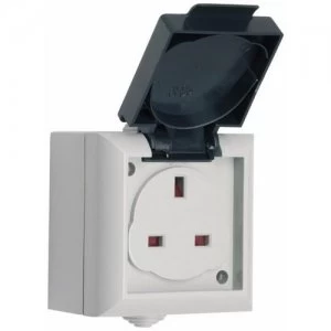 image of SMJ 13A IP54 Outdoor Power Single UK 3 Pin Mains UnSwitched Socket