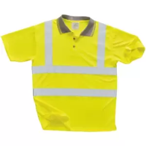 image of Portwest Unisex Hi Vis Polo Shirt / Workwear / Safetywear (Pack of 2) (S) (Yellow) - Yellow