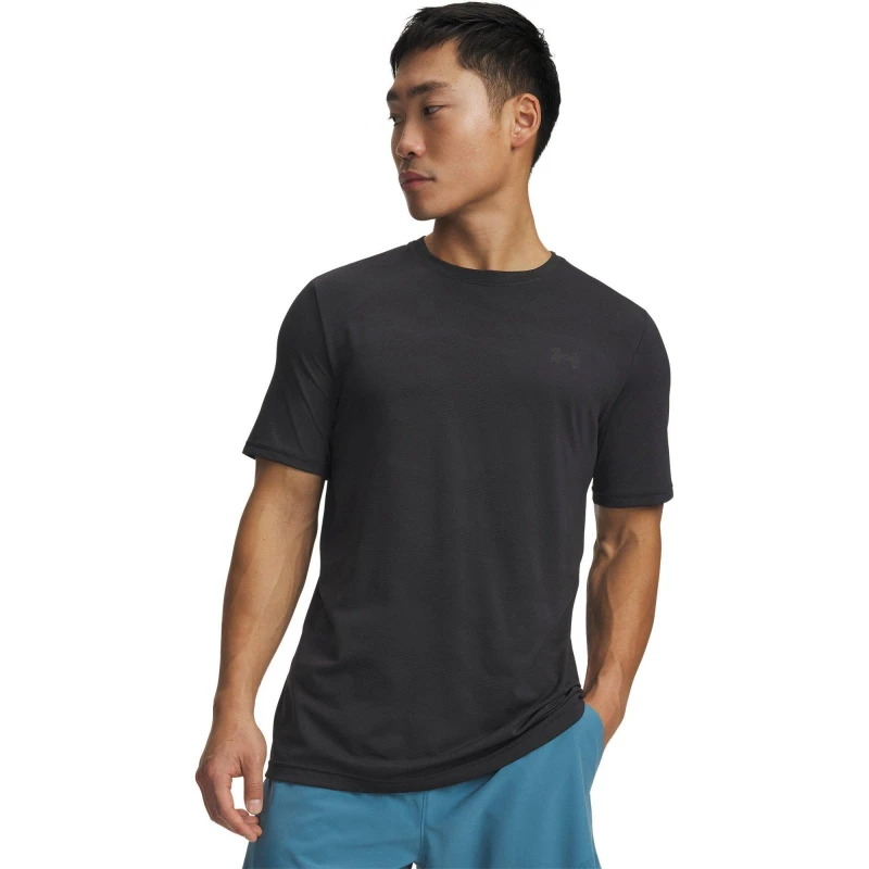 Image of Under Armour Mens Seamless Camo Short Sleeve Performance Gym Top Ultimate Black male M