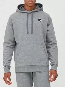 Image of Under Armour Training Rival Fleece Hoodie - Dark Grey/White, Dark Grey/White Size M Men
