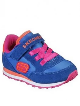 Image of Skechers Toddler Girls Strap Trainers - Blue, Size 5 Younger