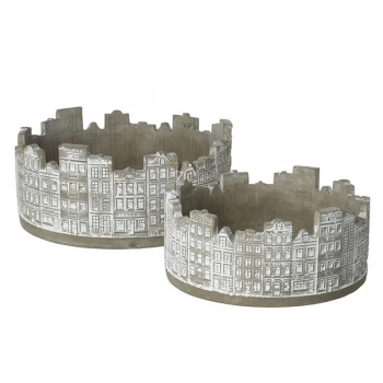 Image of Round Buildings Design Planters Set By Heaven Sends