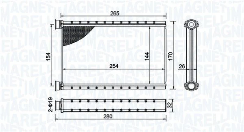 Image of MAGNETI MARELLI Heater matrix MAGNETI MARELLI 350218504000
