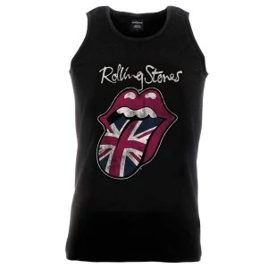 Image of The Rolling Stones - Union Jack Tongue Unisex Large T-Shirt - Black