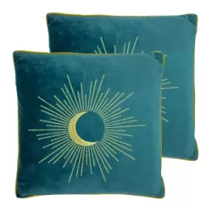 Image of Furn. Astrid Twin Pack Polyester Filled Cushions Teal