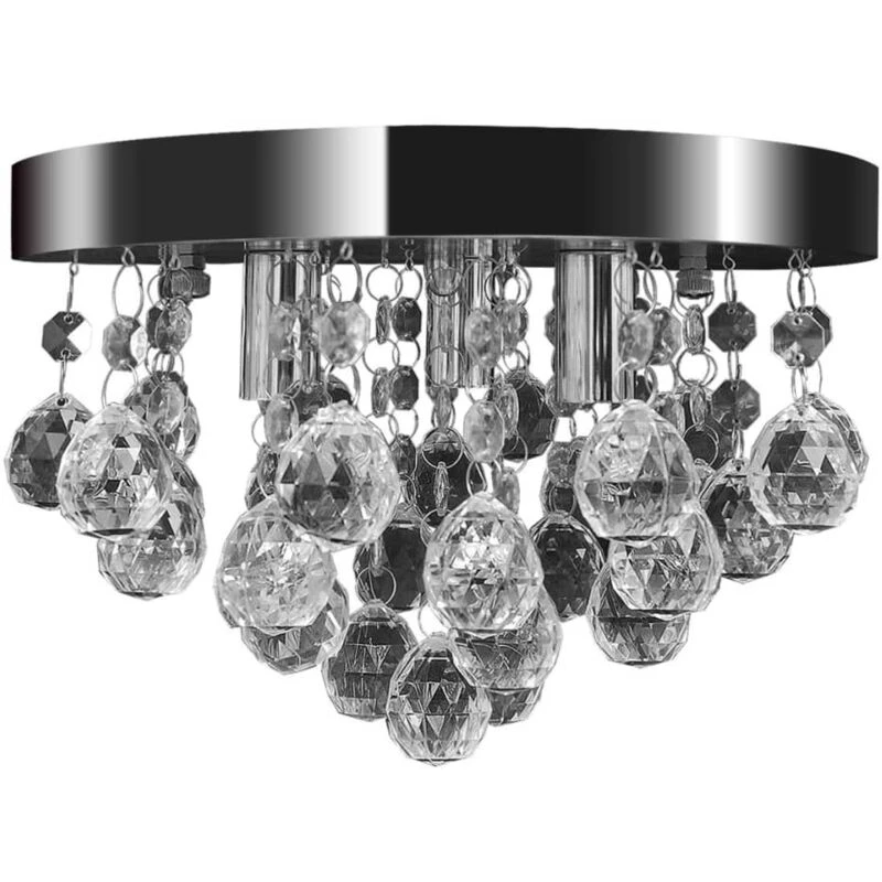 Image of vidaXL Pendant Ceiling Lamp Crystal Design Chrome Chandelier Lighting Fixture