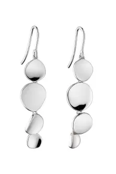 image of Sterling Silver Organic Shape Discs Dangle Earrings