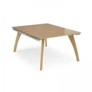 Image of Fuze starter units back to back 1200mm x 1600mm - white frame and oak