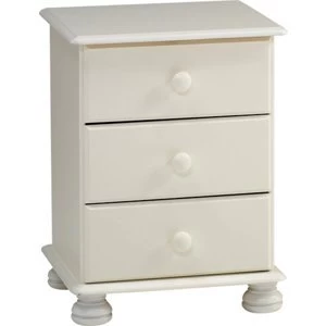 image of Malmo Stained White Pine 3 Drawer Bedside chest (H)581mm (W)441mm (D)383mm