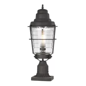 Image of Kichler Chance Harbor Outdoor 1 Light Pedestal Lantern Weathered Zinc IP44