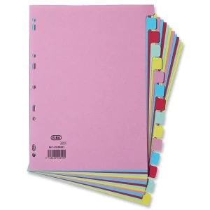 Image of Elba A4 Card Dividers Europunched 15 Part Assorted Single