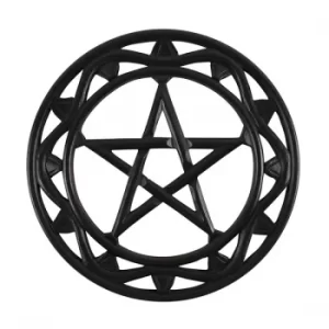 Image of Black Wooden Pentagram Wall Art