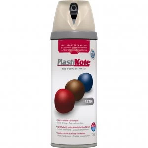 image of Plastikote Premium Satin Aerosol Spray Paint Warm Grey 400ml