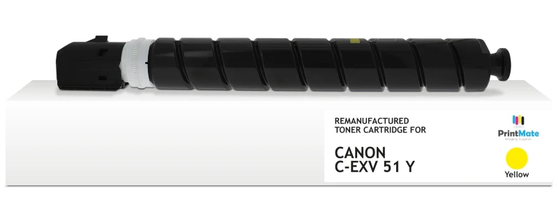Image of PrintMate Canon C-EXV51 Y. remanufactured toner. Yellow 60000p