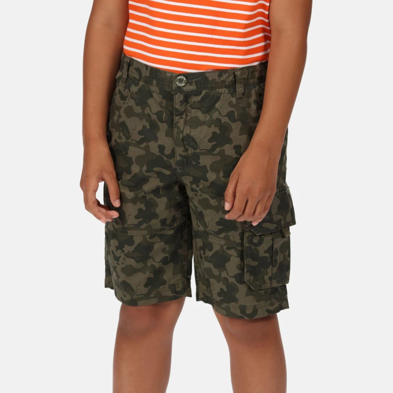 Image of Regatta Kids Shorewalk Cargo Shorts Grplfptchcmo male 7-8 Years