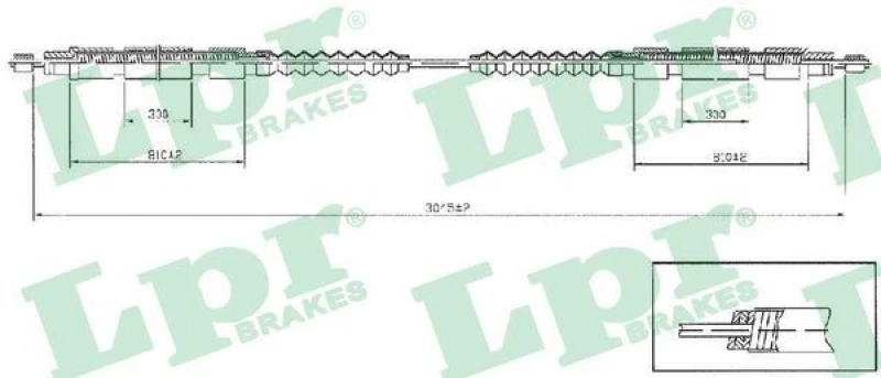 Image of LPR Handbrake cable LPR C1256B