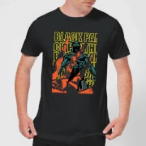 Image of Marvel Avengers Black Panther Collage Mens T-Shirt - Black