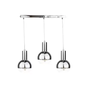 image of Ice Bar Pendant Ceiling Light Silver, 60cm, 3x E27