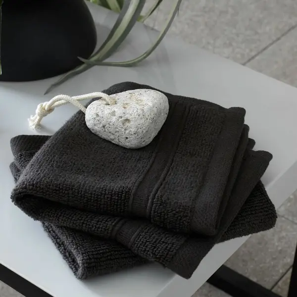 Image of CATHERINE LANSFIELD Zero Twist 100% Micro Yarn Cotton Face Cloth, Charcoal, 2 Pack - Catherine Lansfield TW/42260/W/FC2/CHC