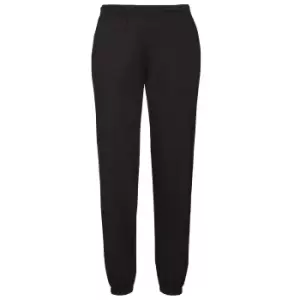 Image of Fruit Of The Loom Mens Elasticated Cuff Jog Pants / Jogging Bottoms (S) (Black)