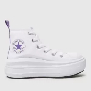 image of Converse White All Star Move Platform Girls Junior Trainers