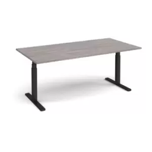 Image of Elev8 Touch boardroom table 2000mm x 1000mm - Black frame and grey oak top