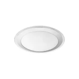 Image of Wall Flush Ceiling Light Colour White Shade White Silver Plastic Bulb LED 18W