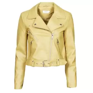 Image of Only ONLVALERIE womens Leather jacket in Yellow - Sizes S,M,L,XL,XS