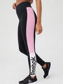 Image of Reebok Training Essentials Linear Logo Legging - Pink Size M Women
