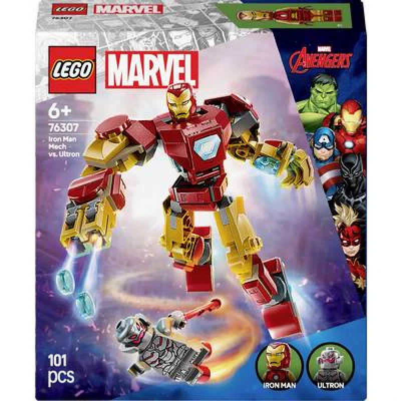 Image of LEGO LEGO Marvel Iron Man Mech vs. Ultron Building Toy Set 76307