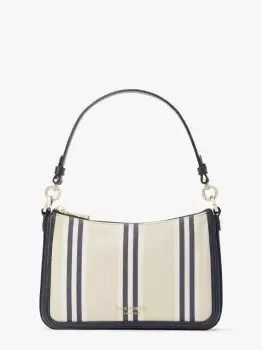 image of Hudson Striped Canvas Medium Convertible Crossbody - Blue - One Size