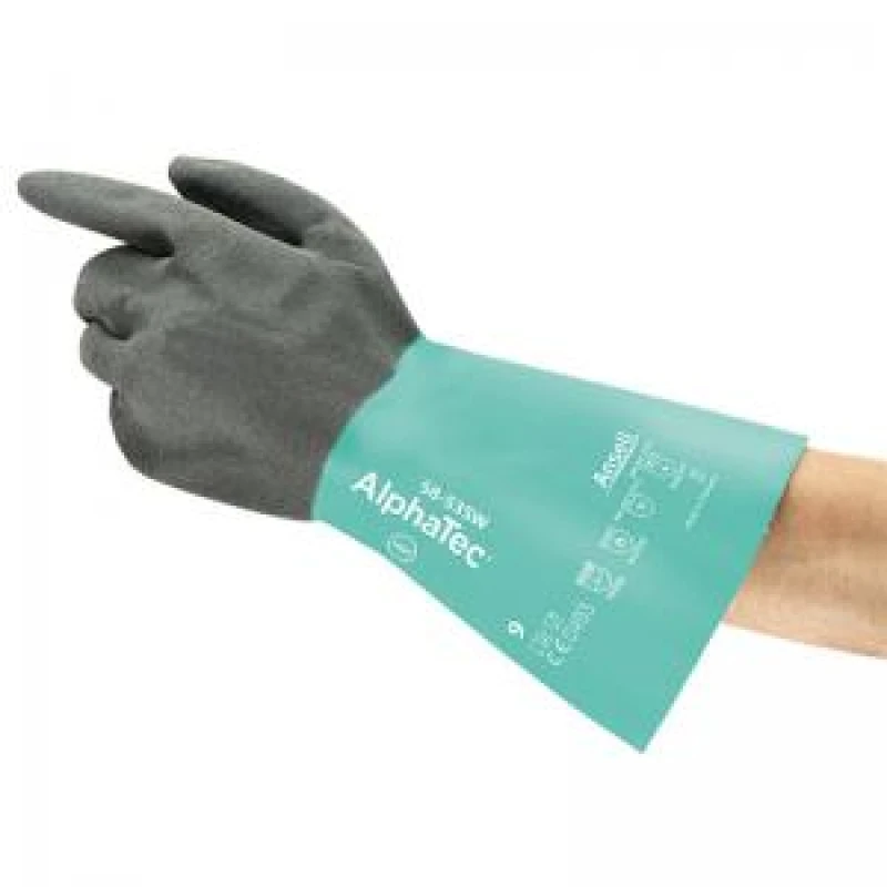 Image of Alphatec Ansell Alphatec 58-53W Nitrile Gloves (Pack of 6) Green/Black M AN58-535WNM