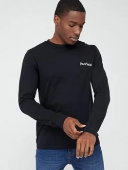 Image of Penfield Dedham Chest Logo and Back Print Long Sleeve T-Shirt - Black, Size XL, Men