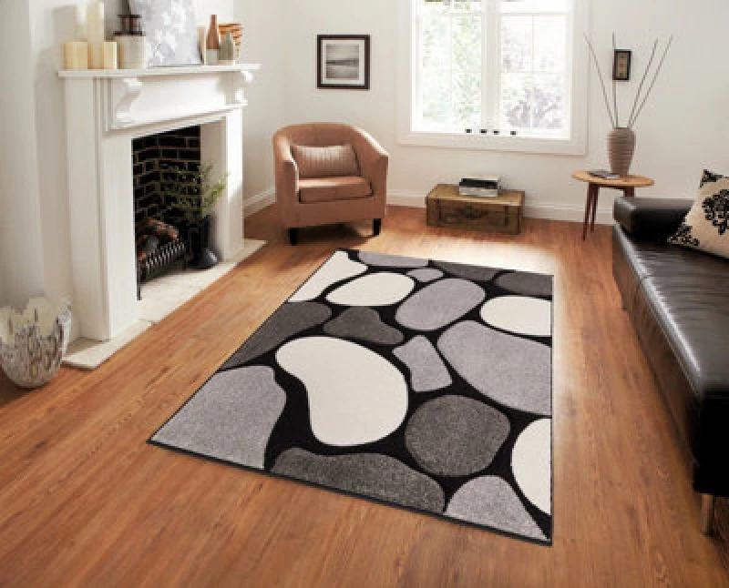 Image of Smart Living Smart Living Modern Hand Carved Multicolour Soft Thick Area Rug - Stone in Grey Size: 60cm x 110cm Grey 60cm x 110cm Unisex 06325565143