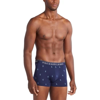 image of Polo Ralph Lauren 3 Pack Logo Trunks - AOP/Blue/Stripe