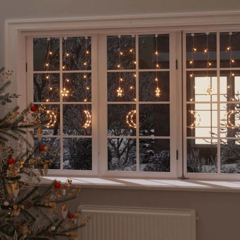 Image of VIDAXL Star and Moon Fairy Lights Remote Control 138 LED Warm White Vidaxl 8720286434161