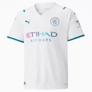 image of PUMA Man City Away Replica Youth Jersey, Aquamarine, size Medium, Clothing