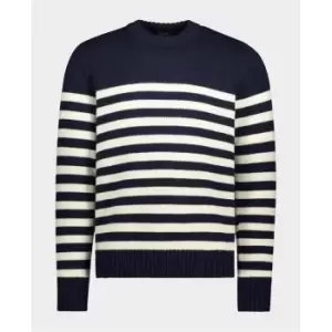 image of PAUL AND SHARK Stripe Fisherman Jumper - Blue