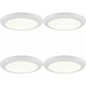 Image of 4 pack Ultra Slim Recessed Ceiling Downlight - 18W Cool White LED - Matt White