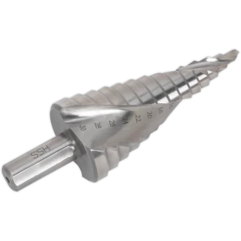 image of Sealey Spiral Fluted HSS Step Drill Bit 4mm - 30mm