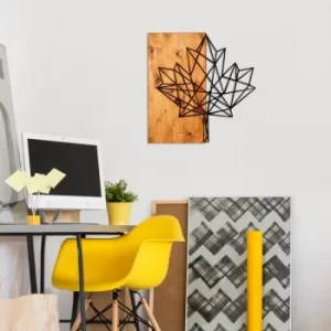 Image of Leaf Walnut Black Decorative Wooden Wall Accessory