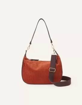 Image of Accessorize Womens Cord Shoulder Bag Orange, Size: 32x22cm