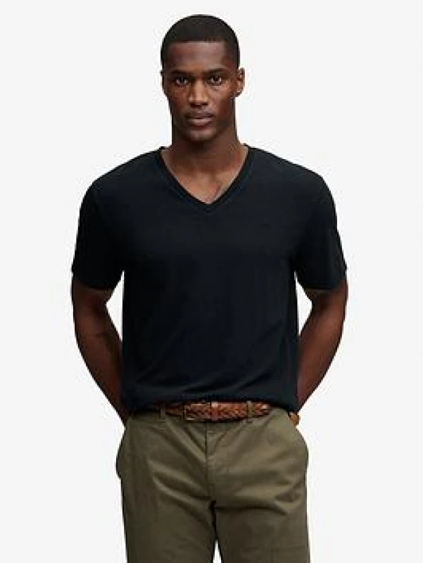 Image of Superdry V-neck T-Shirt Superdry Classic Noir Male 2XL