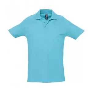 Image of SOLS Mens Spring II Short Sleeve Heavyweight Polo Shirt (L) (Blue Atoll)