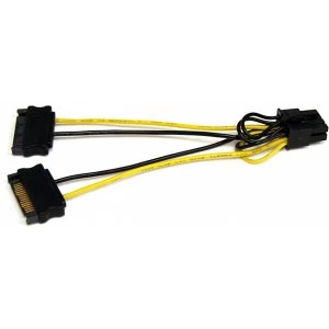 Image of StarTech 6" SATA Power to 8 Pin PCI Express Video Card Power Cable Adapter